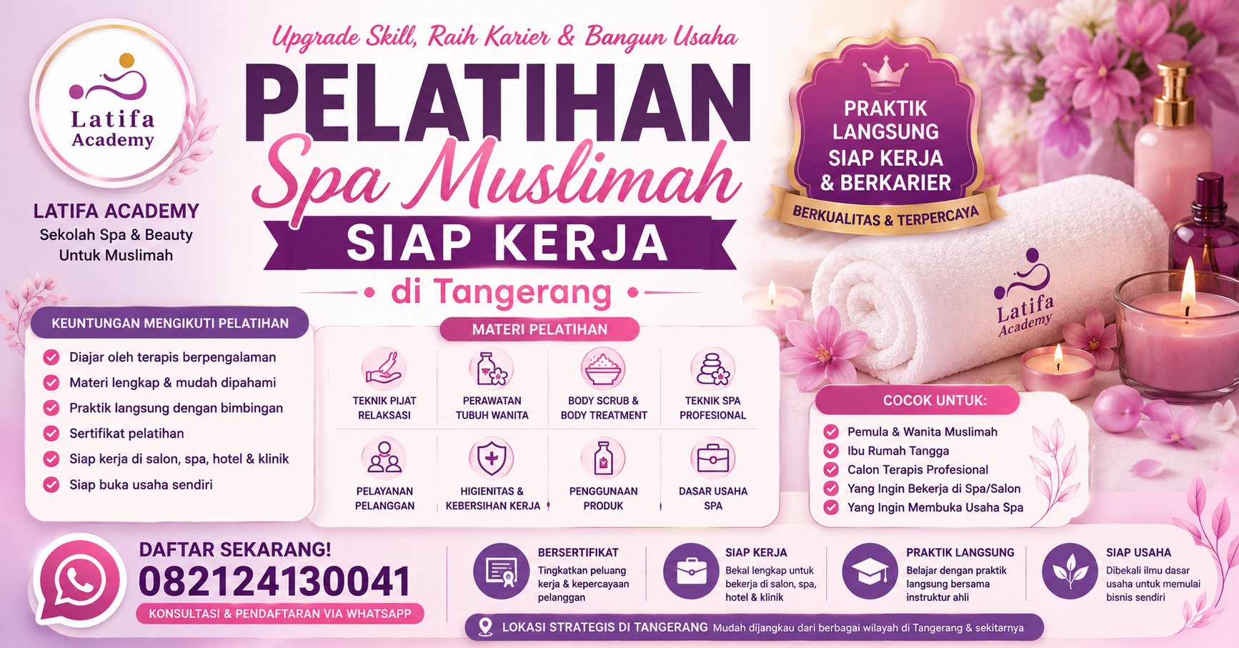 Pelatihan Spa Muslimah Siap Kerja di Tangerang 082124130041